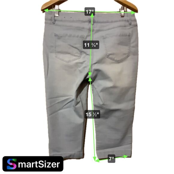 Artisan NY Capri Pants Women Size 10 Blue White Striped Cropped Jeans - Picture 5 of 5